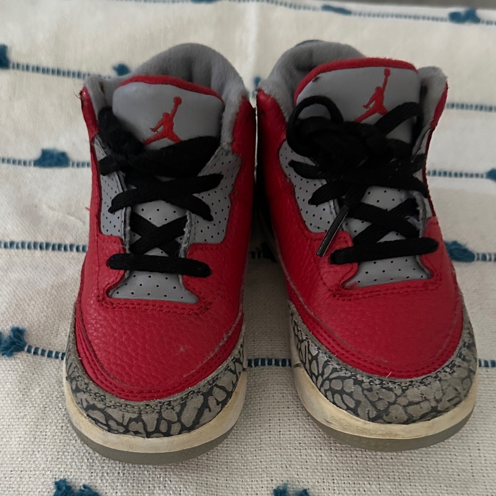 Jordan Kids Red and Gray Sneakers